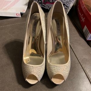 Nude Jennifer Lopez Sparkly Pumps